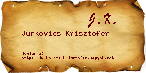 Jurkovics Krisztofer névjegykártya